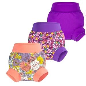 Vibrant Floral and Solid Diaper Covers for Kids